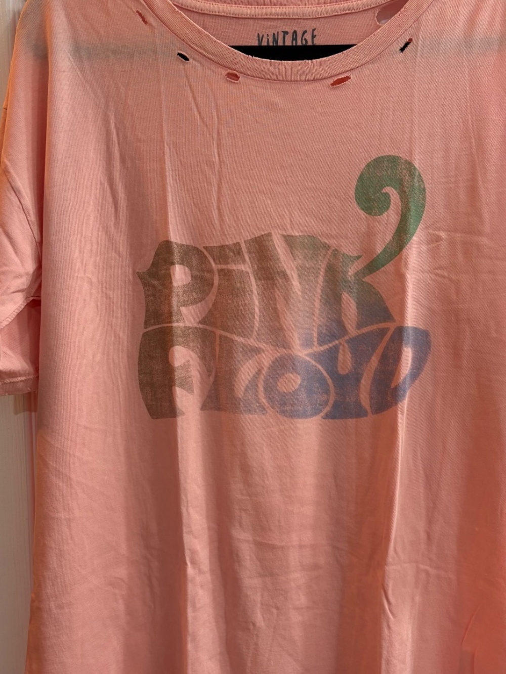 New Vintage Canvas Pink Floyd Logo Distressed Graphic Tee T Shirt Size Medium - Picture 2 of 4